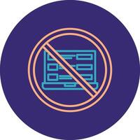 Prohibited Sign Line Two Color Circle Icon vector