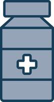 Pill Jar Line Filled Grey Icon vector