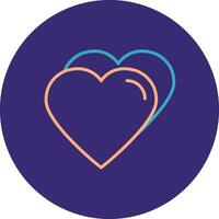 Heart Line Two Color Circle Icon vector