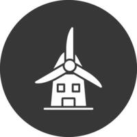 Windmill Glyph Inverted Icon vector