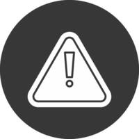 Warning Sign Glyph Inverted Icon vector