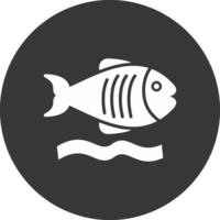 Flounder Glyph Inverted Icon vector