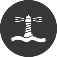 Lighthouse Glyph Inverted Icon vector