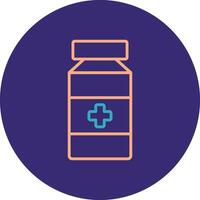 Pill Jar Line Two Color Circle Icon vector