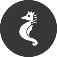 Seahorse Glyph Inverted Icon vector