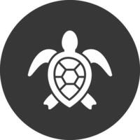 mar Tortuga glifo invertido icono vector