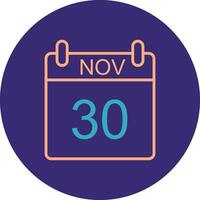 November Line Two Color Circle Icon vector