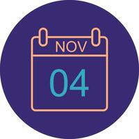 November Line Two Color Circle Icon vector