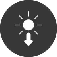 Sun Glyph Inverted Icon vector