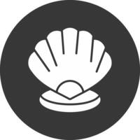 Shell Glyph Inverted Icon vector