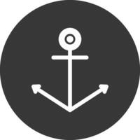 Anchor Glyph Inverted Icon vector