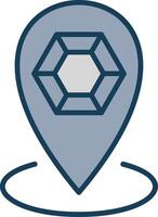 Location Line Filled Grey Icon vector