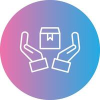 Handle With Care Line Gradient Circle Icon vector