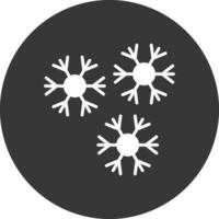 icono de glifo de copos de nieve invertido vector