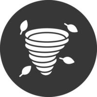 tornado glifo invertido icono vector