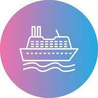 Cruise SHip Line Gradient Circle Icon vector