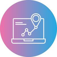 GPS Navigation Line Gradient Circle Icon vector