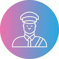 Custom Officer Line Gradient Circle Icon vector