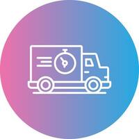 Fast Delivery Line Gradient Circle Icon vector