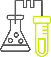 icono de dos colores de la línea de laboratorio vector