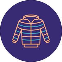 Jacket Line Two Color Circle Icon vector