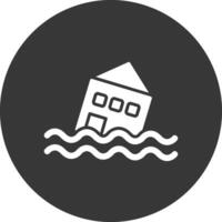 Flood Glyph Inverted Icon vector