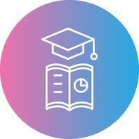 Learning Analytics Line Gradient Circle Icon vector