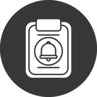 Clipboard Glyph Inverted Icon vector