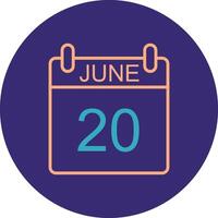 June Line Two Color Circle Icon vector