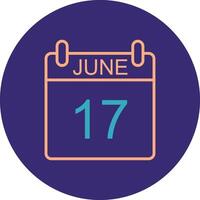 June Line Two Color Circle Icon vector