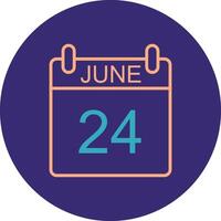 June Line Two Color Circle Icon vector