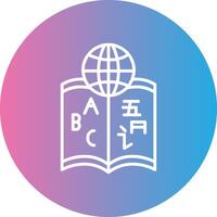 Linguistics Line Gradient Circle Icon vector