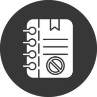 Notes Glyph Inverted Icon vector