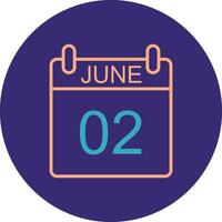 June Line Two Color Circle Icon vector