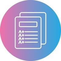 Report Card Line Gradient Circle Icon vector