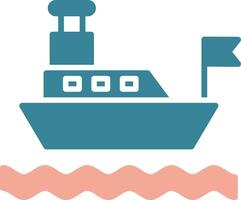 Ferry Glyph Two Color Icon vector