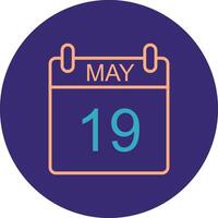 May Line Two Color Circle Icon vector