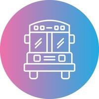 School Bus Line Gradient Circle Icon vector