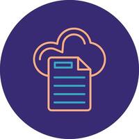 Cloud Data Line Two Color Circle Icon vector