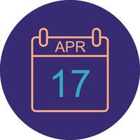 April Line Two Color Circle Icon vector