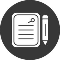 Notepad Glyph Inverted Icon vector