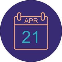 April Line Two Color Circle Icon vector