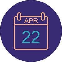 April Line Two Color Circle Icon vector