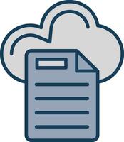 Cloud Data Line Filled Grey Icon vector