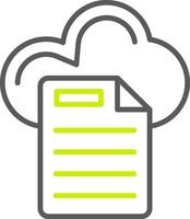 Cloud Data Line Two Color Icon vector