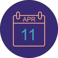 April Line Two Color Circle Icon vector