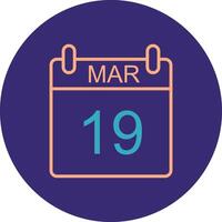 March Line Two Color Circle Icon vector