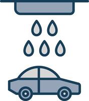 Car Wash Line Filled Grey Icon vector