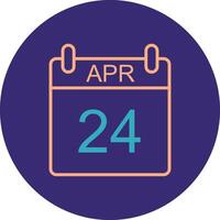 April Line Two Color Circle Icon vector