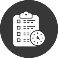 Checklist Glyph Inverted Icon vector